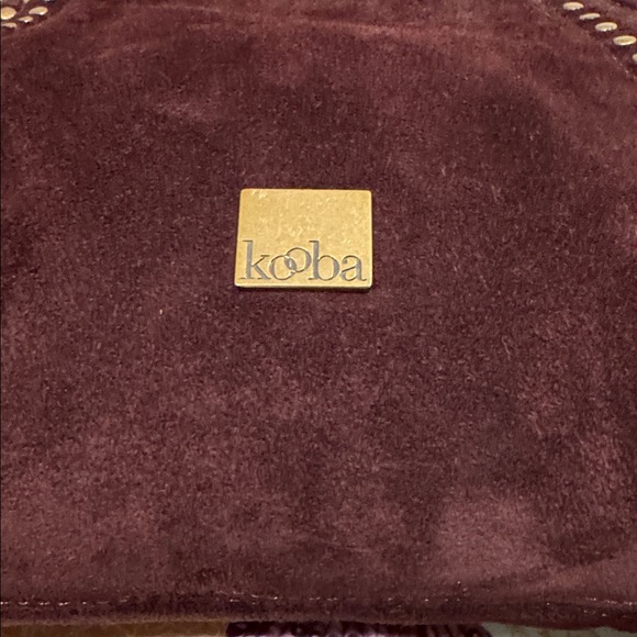 KOOBA DARK BROWN SUEDE CLUTCH WITH ANTIQUE GOLD RIVETS - Picture 6 of 10